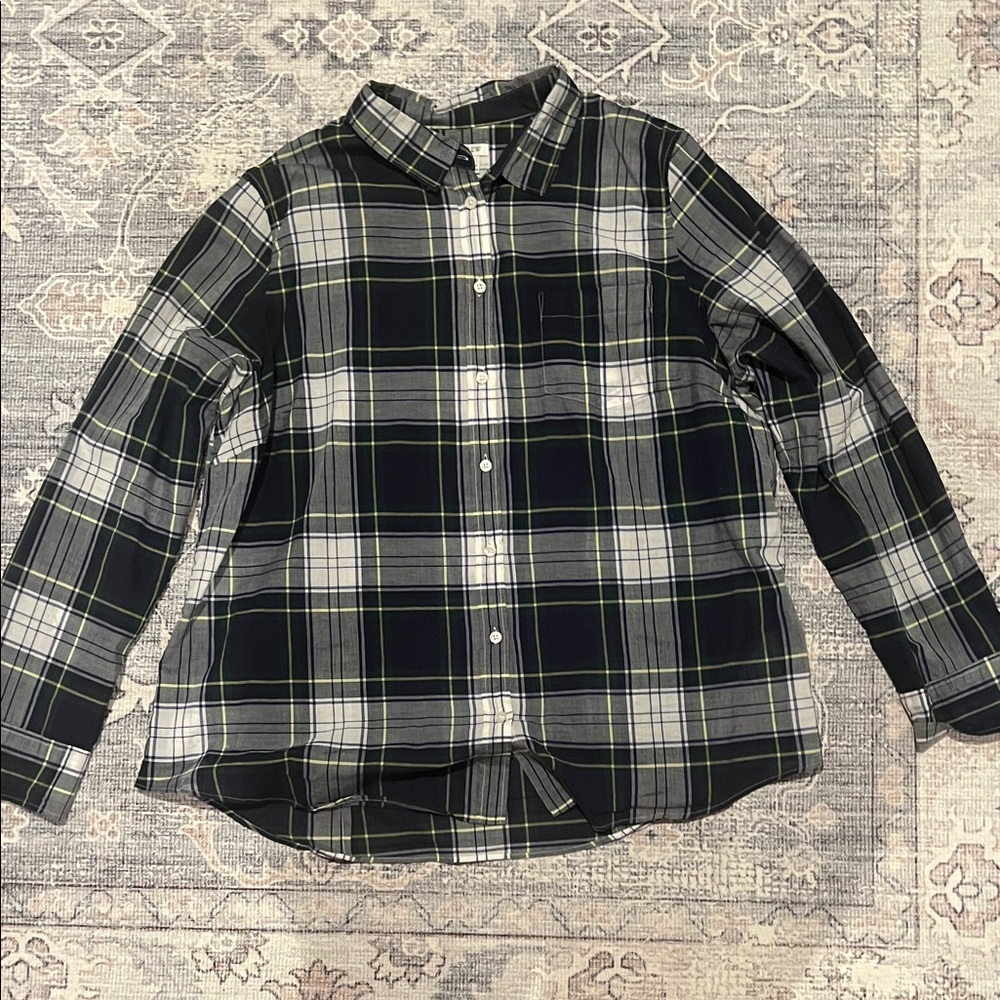 Plaid Button-Up Shirt